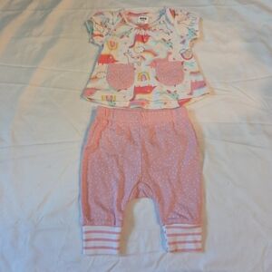 CJP infant girl 0-3m Pink dinosaur outfit #WT4